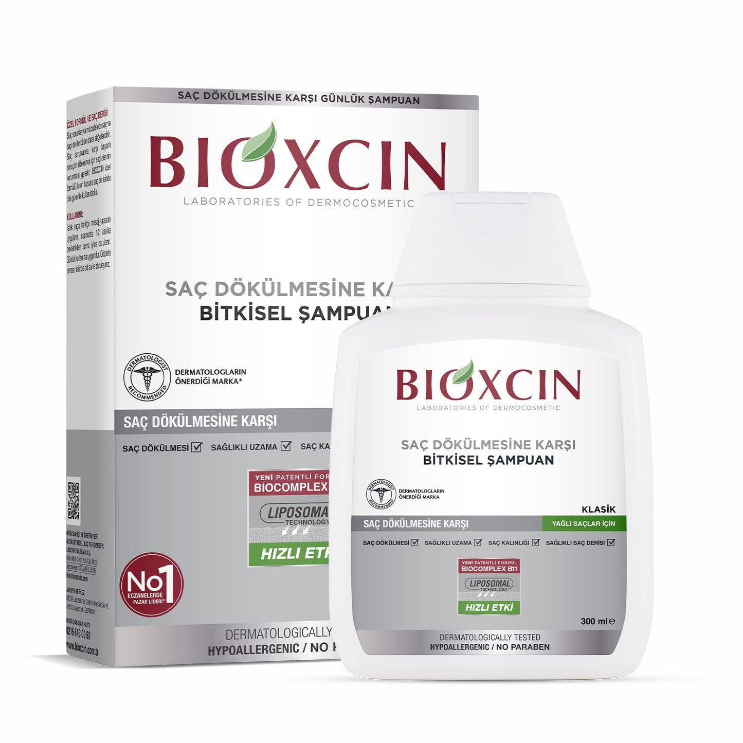 Bioxcin Bio-Activ Shampoo for Oily Hair - Paraben-Free, Mineral Oil-Free, 10.14 fl oz