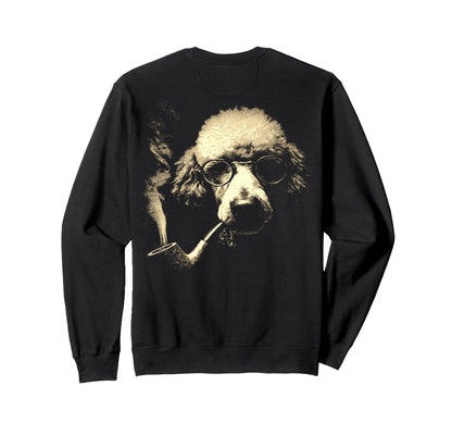 Poodle Cigarette Smoking Pipe Sweatshirt - Novelty Apparel for Adults