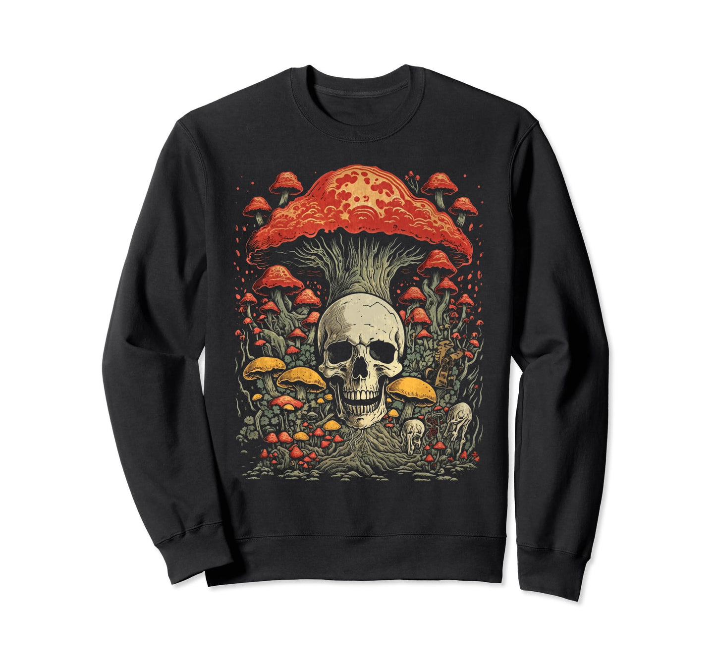 Grunge Mushroom Goth Fungi 61 Sweatshirt - Minimalist Print for Adults