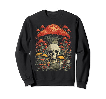 Grunge Mushroom Goth Fungi 61 Sweatshirt - Minimalist Print for Adults