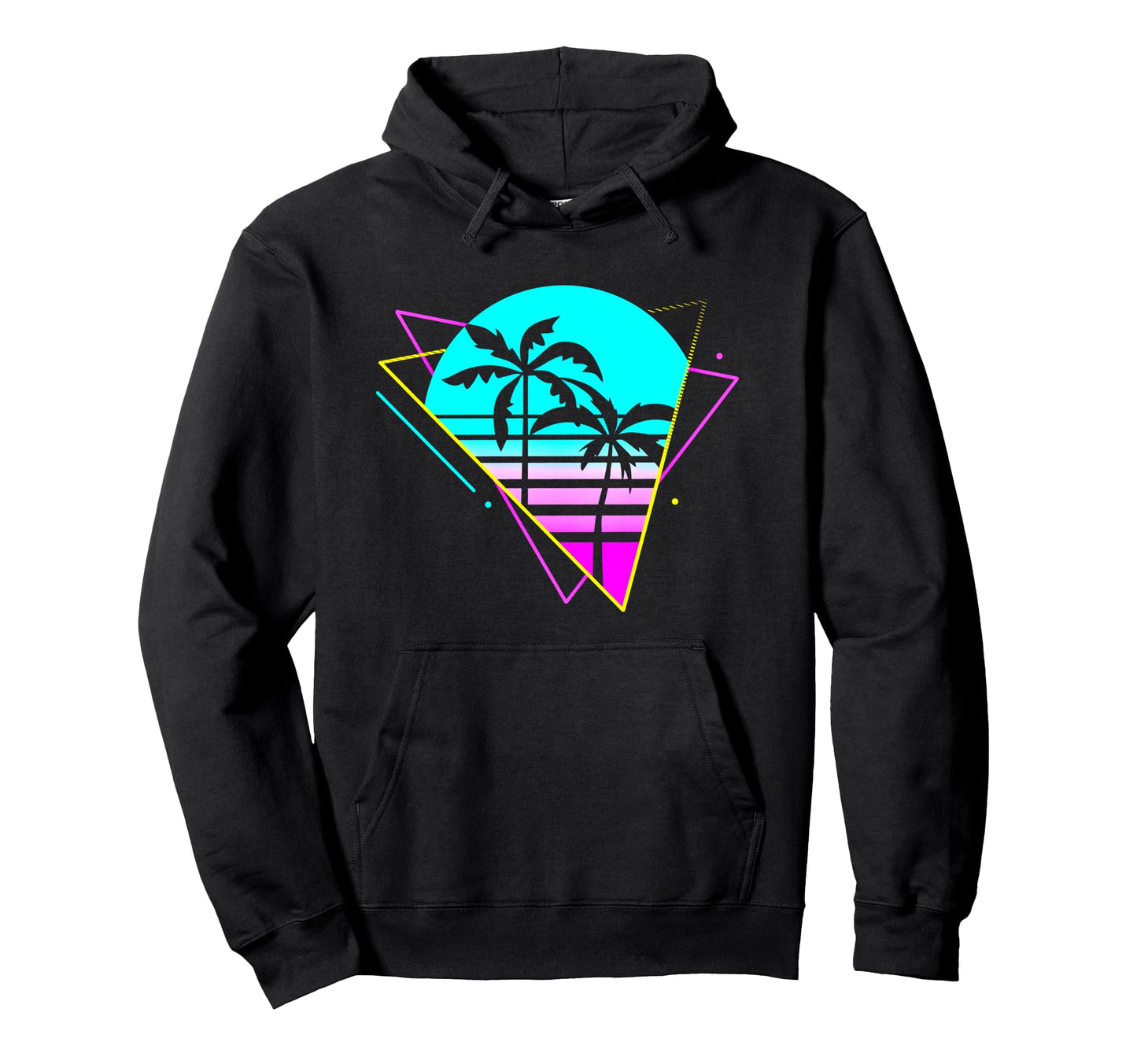 Vaporwave Aesthetic Palm Paradise Palm Hoodie - Graphic Print for Adults