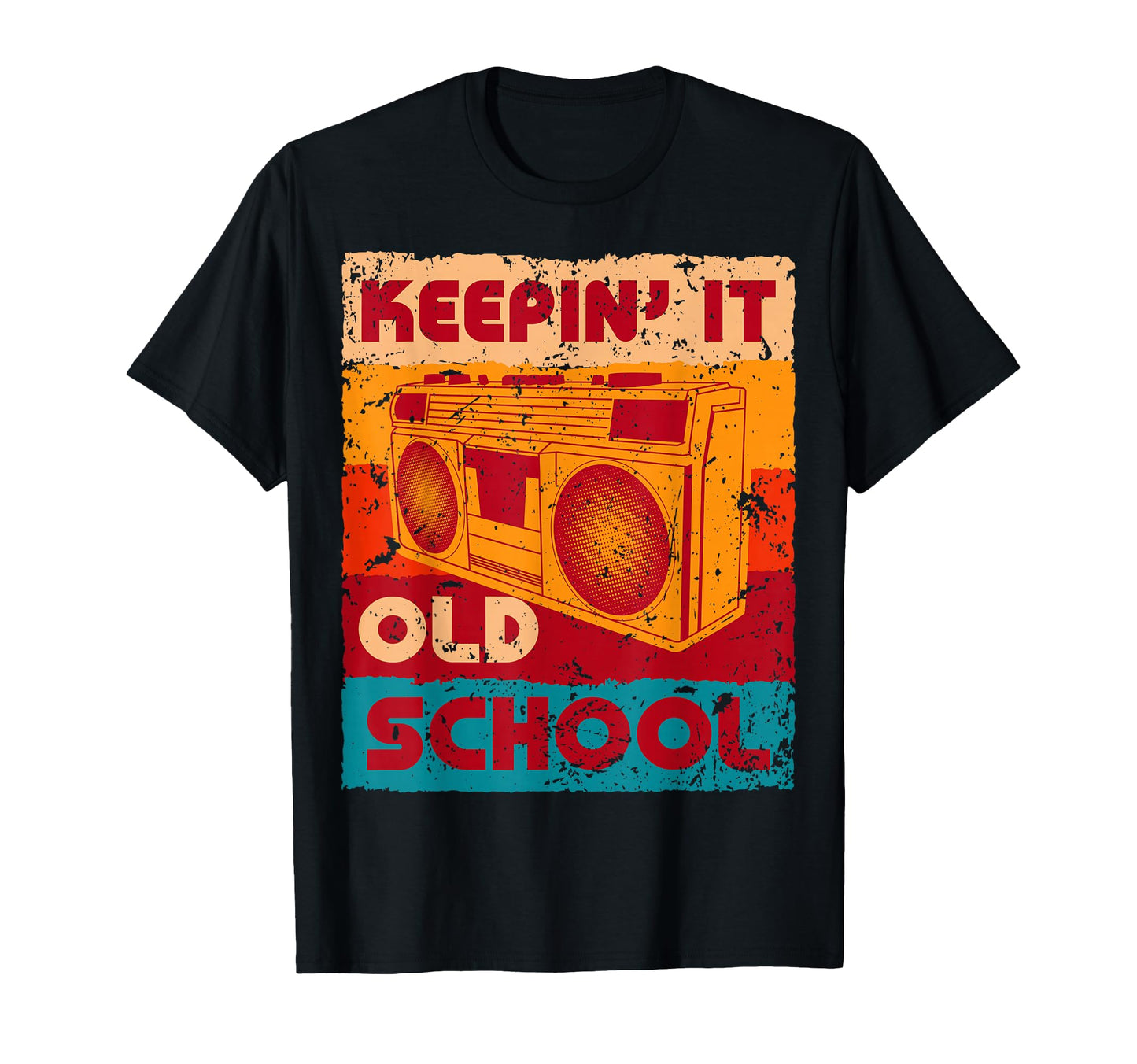Keeping It Old School Boom Box 80S 90S T-Shirt - Custom Art Print Unisex