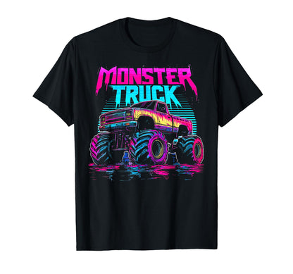 Monster Truck 4 Wheeler Vaporwave T-Shirt - Custom Art Print Unisex