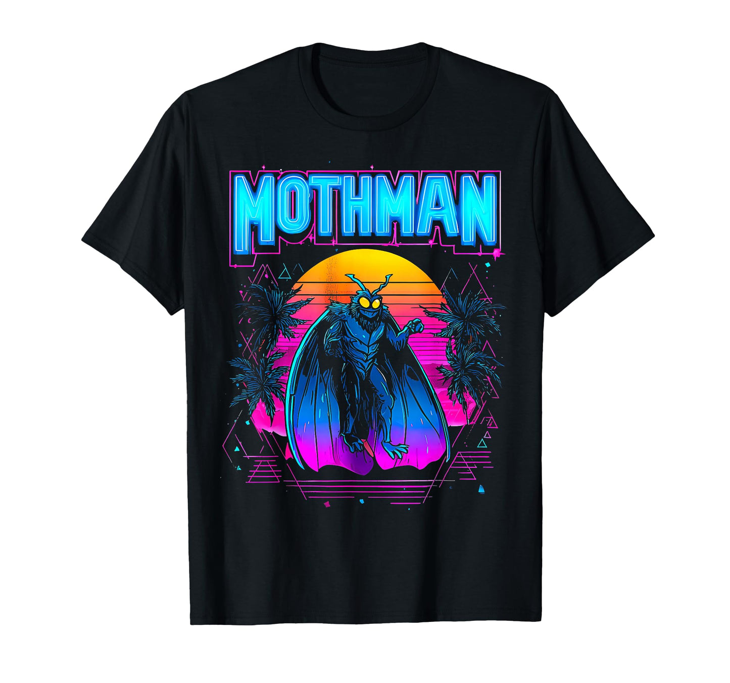 Mothman Cryptozoology Cryptid Vaporwave T-Shirt - Custom Art Print Unisex