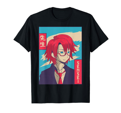 Sensei Anime Japanese Vaporwave T-Shirt - Aesthetic Graphic Unisex