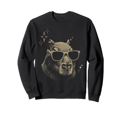 Y2K Capybara Sunglasses 90S 2000S Sweatshirt - Minimalist Print Unisex