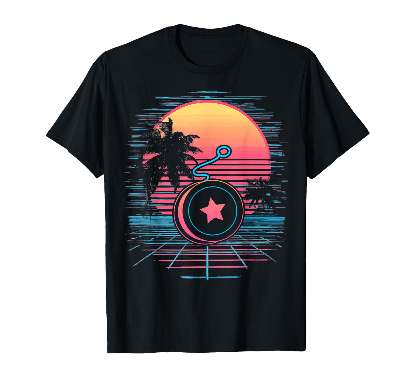 Yoyo Toy Vaporwave Aesthetic Sunset T-Shirt - Streetwear Style for Adults
