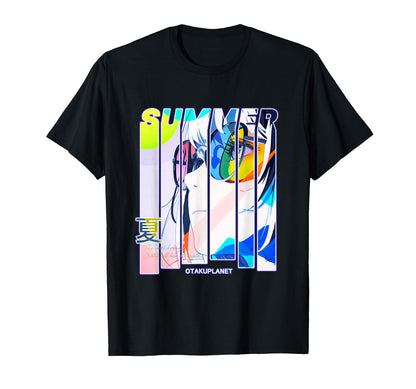 Summer Times Japanese 80S 90S T-Shirt - Minimalist Print Men Women