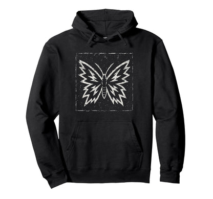 Punk Butterfly Analog Goth Emo Alt Hoodie - Casual Everyday Wear Unisex