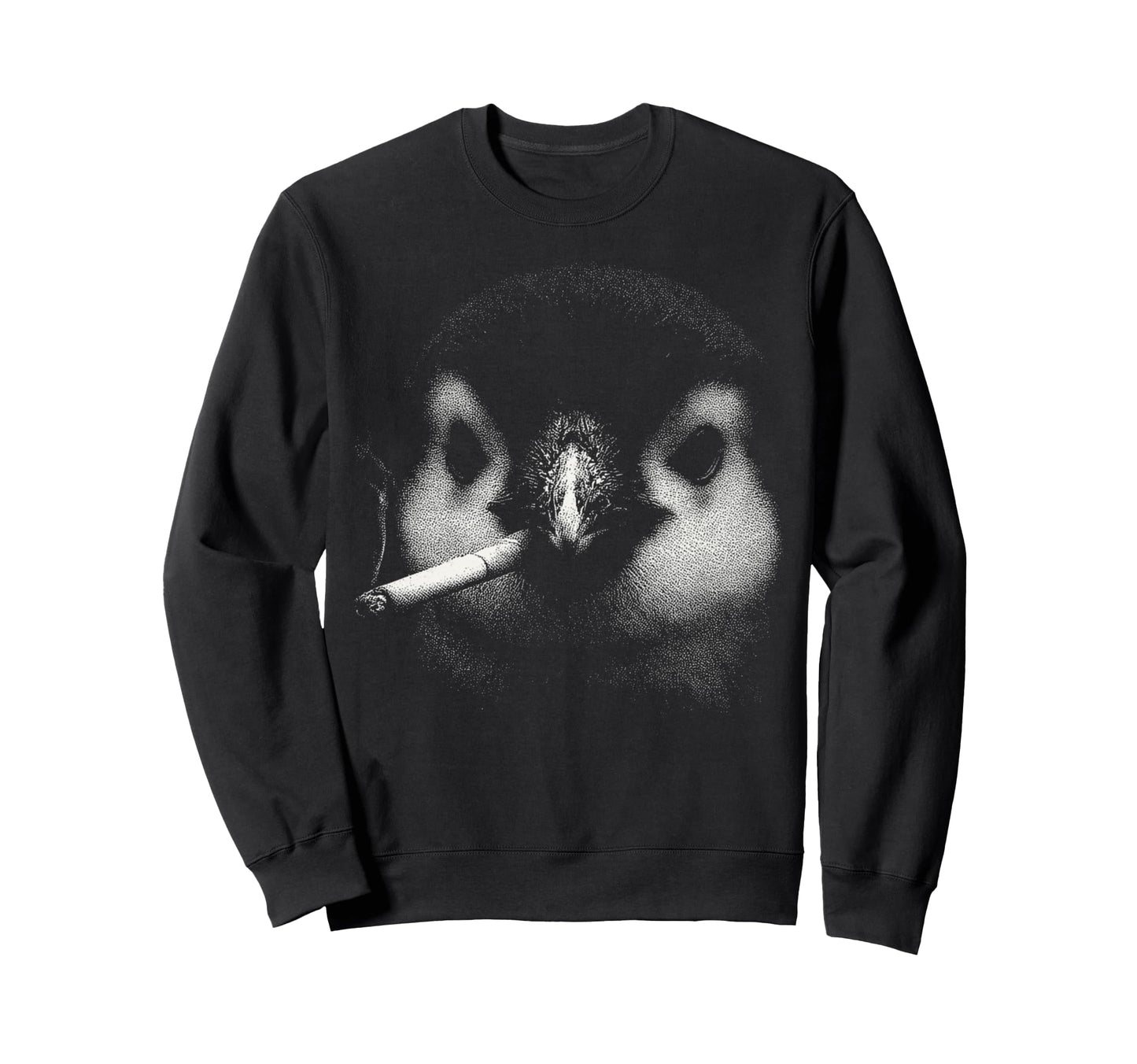 Bad Penguin Smoking Cigarette Sweatshirt - Custom Art Print for Adults