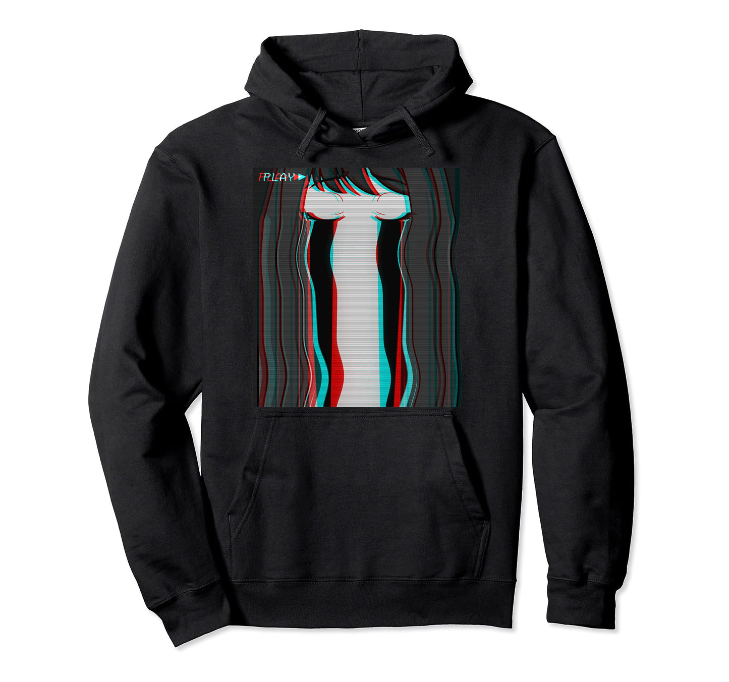 Vaporwave Aesthetic Sad Anime Eyes Eboy Hoodie - Graphic Print Men Women