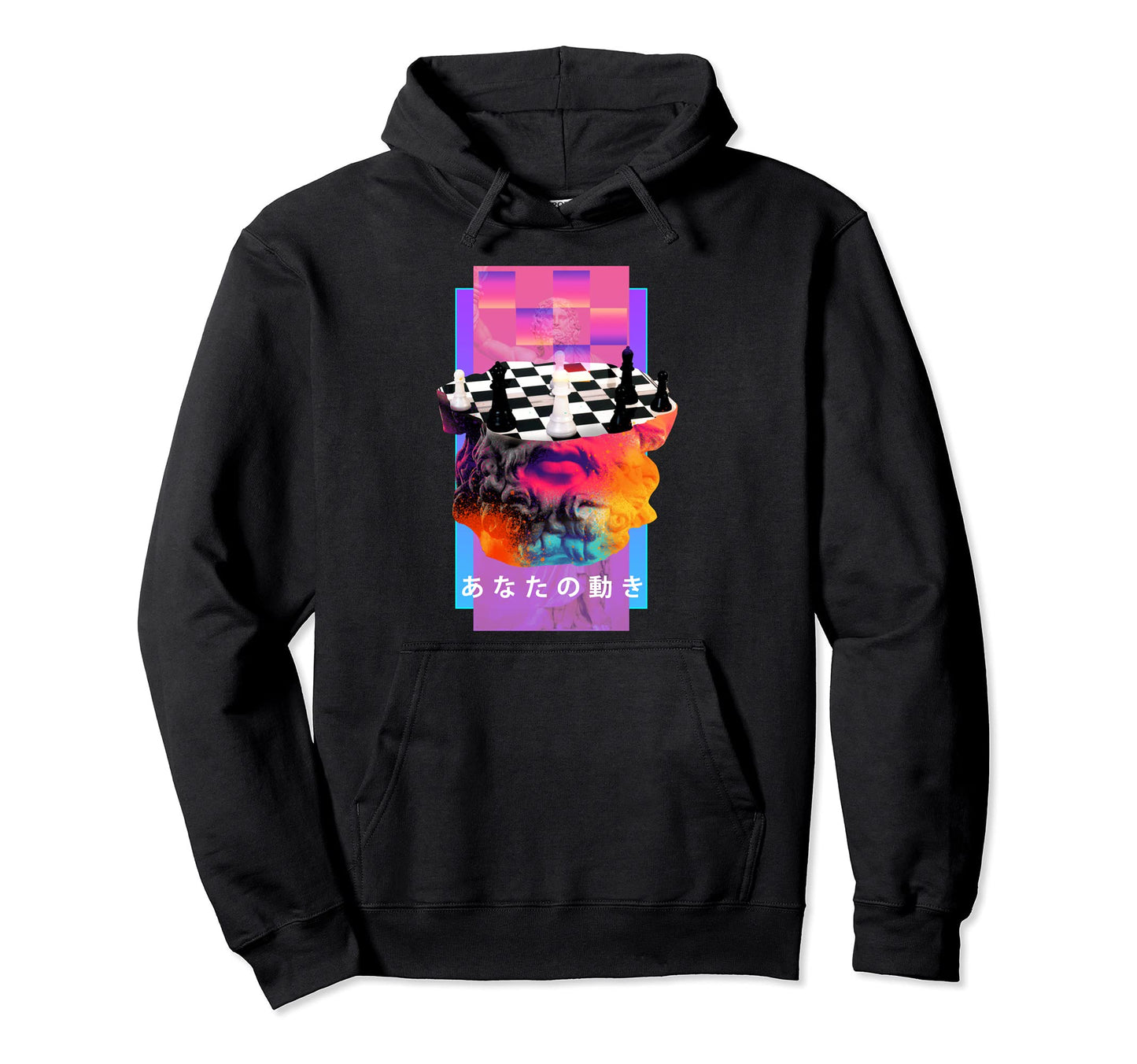 Chess Player Vaporwave Aesthetic Hoodie - Casual Everyday Wear for Adults