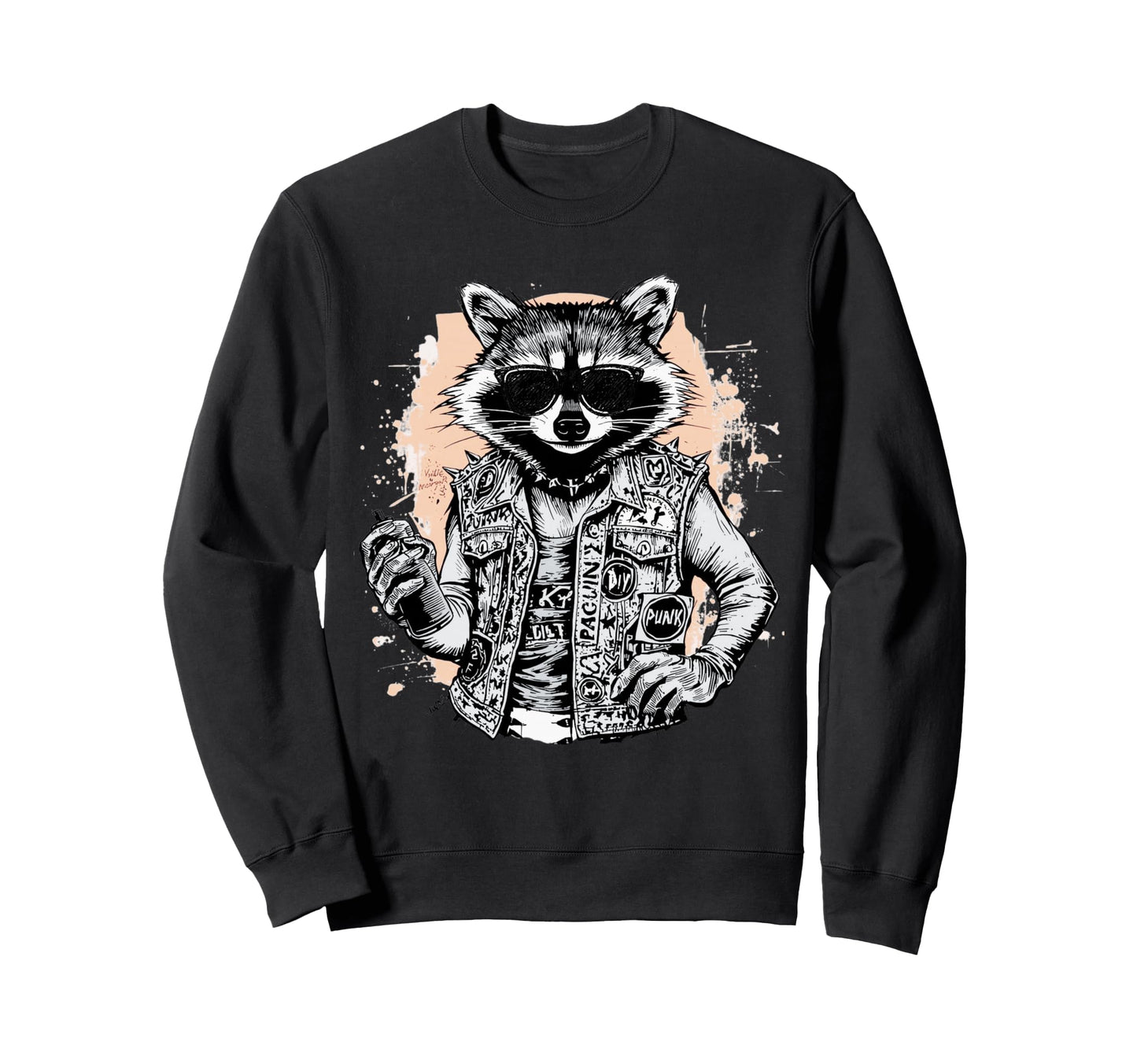 Grunge Rock Trash Panda Punk Sweatshirt - Aesthetic Graphic for Adults