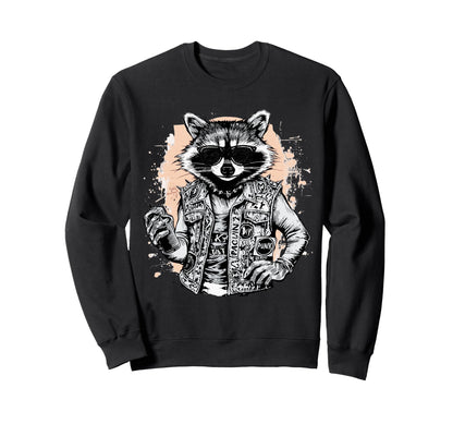 Grunge Rock Trash Panda Punk Sweatshirt - Aesthetic Graphic for Adults