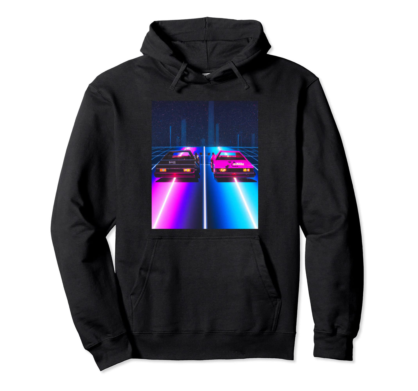 Vaporwave Car Synthwave City Hoodie - Streetwear Style for Adults