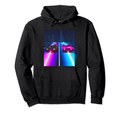 Vaporwave Car Synthwave City Hoodie - Streetwear Style for Adults
