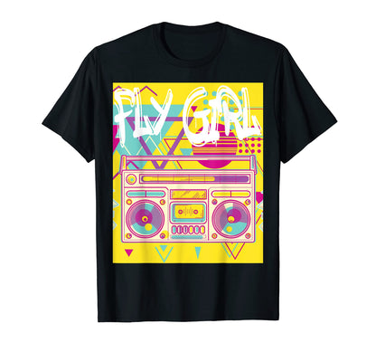 Fly 80S 90S B Old School Hip Hop T-Shirt - Custom Art Print Men Women