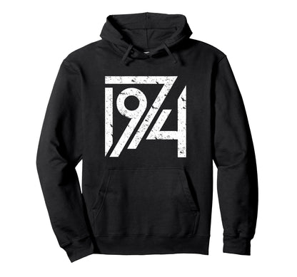 1974 Birthday Grunge Alternative Hoodie - Unique Graphic Men Women