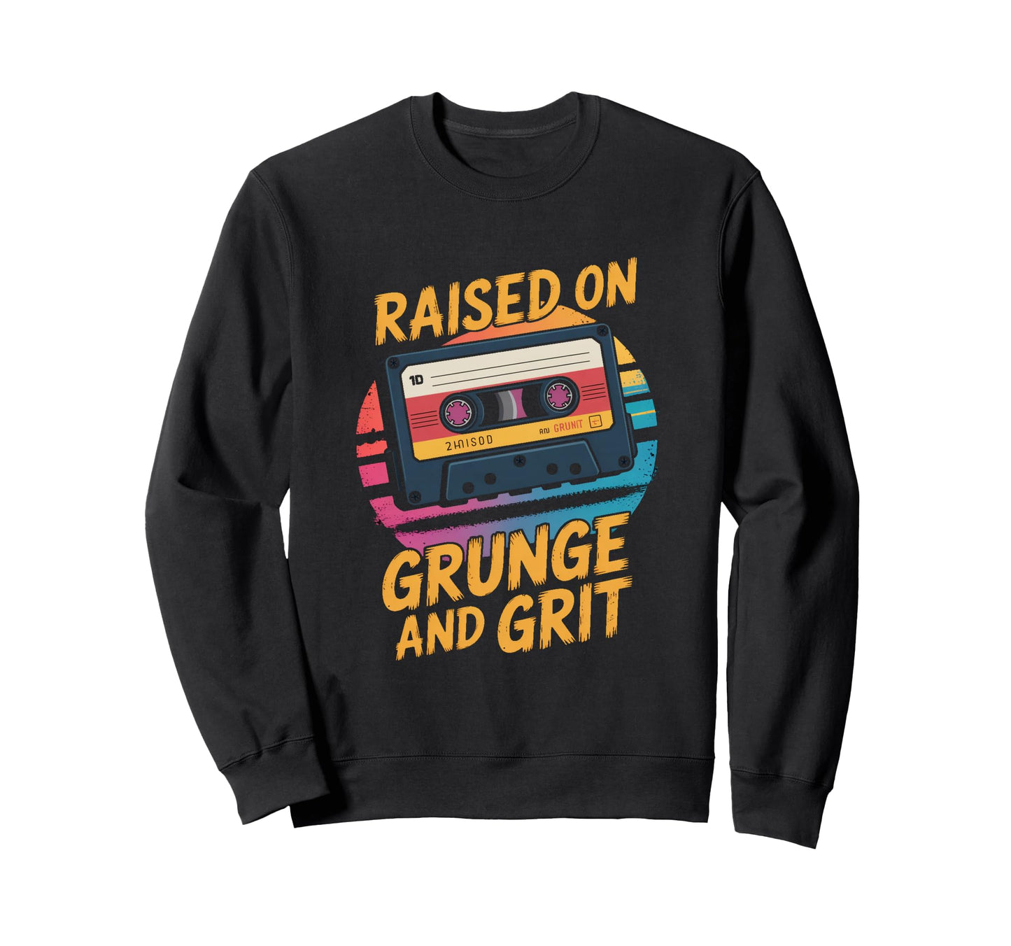 Raised Grunge And Grit Cassette 90S Sweatshirt - Fun Novelty Design Unisex