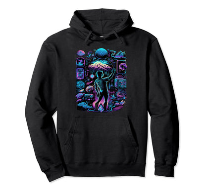 Vaporwave Aesthetic Psychedelic Ai Hoodie - Custom Art Print Men Women