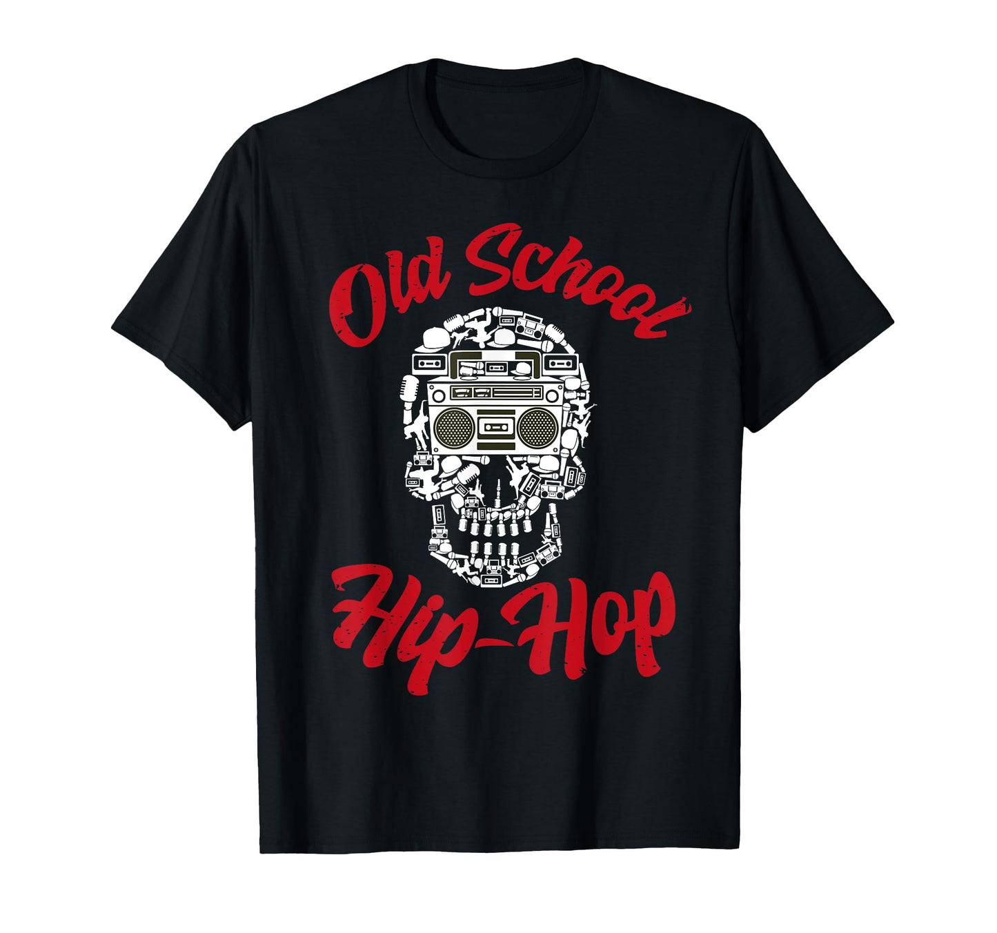Old School Hip Hop 80S 90S Skull Gift T-Shirt - Graphic Print Unisex