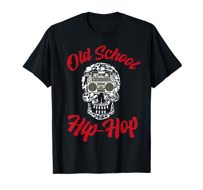 Old School Hip Hop 80S 90S Skull Gift T-Shirt - Graphic Print Unisex