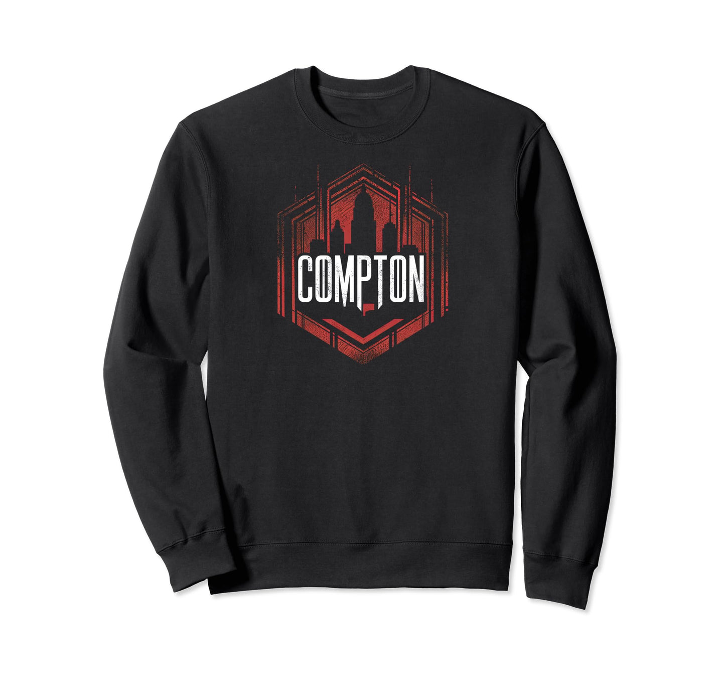 Compton Grit 90S Grunge Sweatshirt - Minimalist Print for Adults