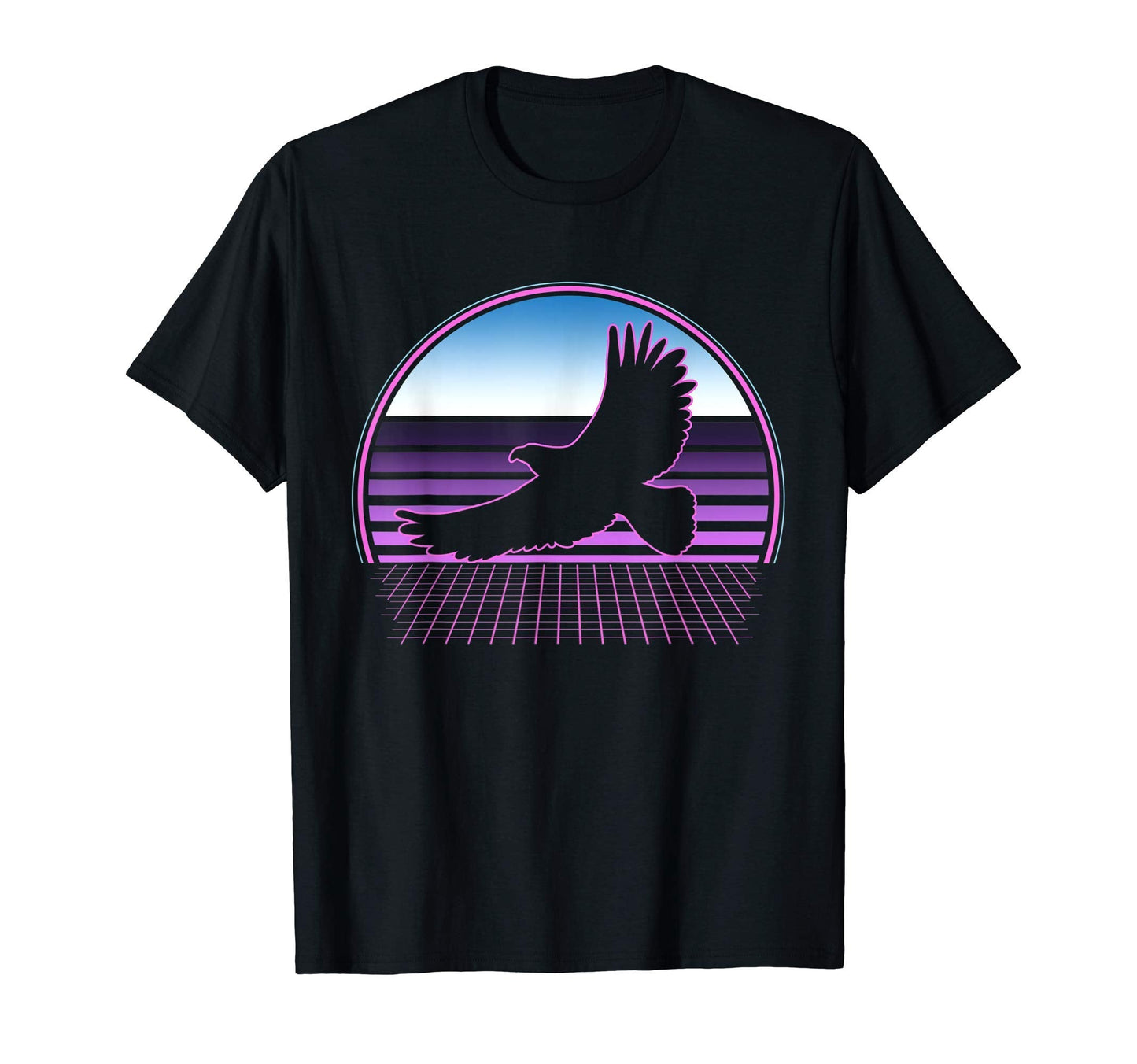 Flying Eagle 80S Vaporwave Aesthetic T-Shirt - Fun Novelty Design Men Women