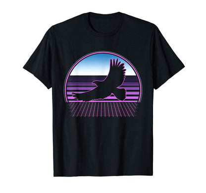 Flying Eagle 80S Vaporwave Aesthetic T-Shirt - Fun Novelty Design Men Women