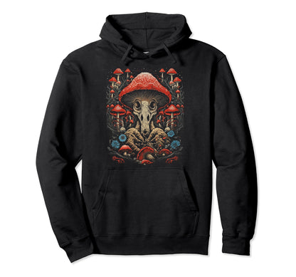 Mushroom Hippie Goth Grunge Hoodie - Novelty Apparel for Adults