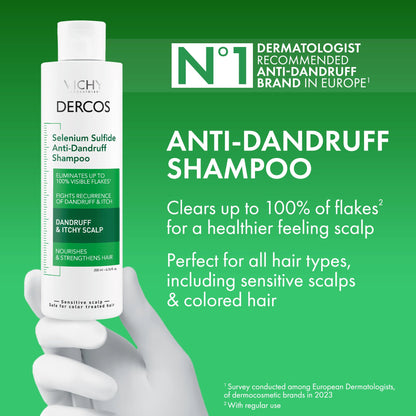 Vichy Dercos Anti-Dandruff Shampoo for Dry Hair - 500ml Refill, Dermatologically Tested, Paraben-Free