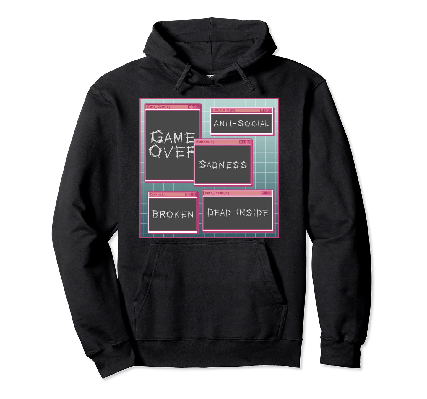 Vaporwave Aesthetic Gothic Sad Emo Goth Hoodie - Fun Novelty Design Unisex