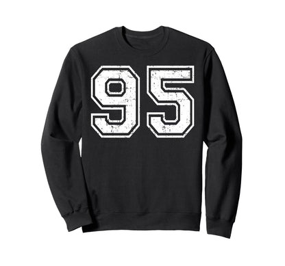 95 Number Ninety Five Team Sports Sweatshirt - Trendy Graphic Unisex