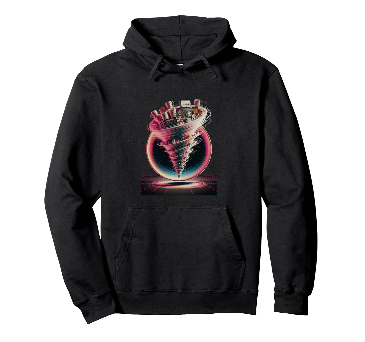 Tape Vortex Surreal 80S Vaporwave Aesthetic Hoodie - Novelty Apparel Unisex
