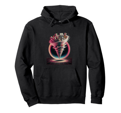 Tape Vortex Surreal 80S Vaporwave Aesthetic Hoodie - Novelty Apparel Unisex
