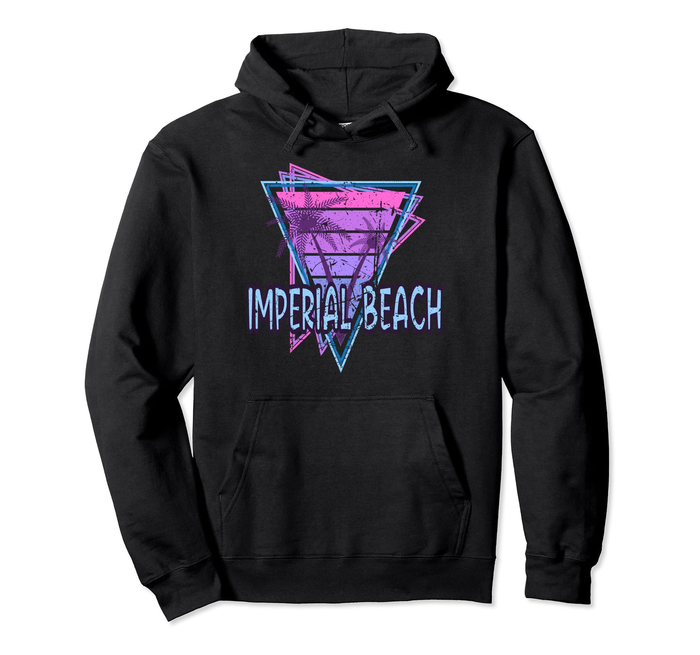 Imperial Beach Vacation Vaporwave Hoodie - Custom Art Print Unisex
