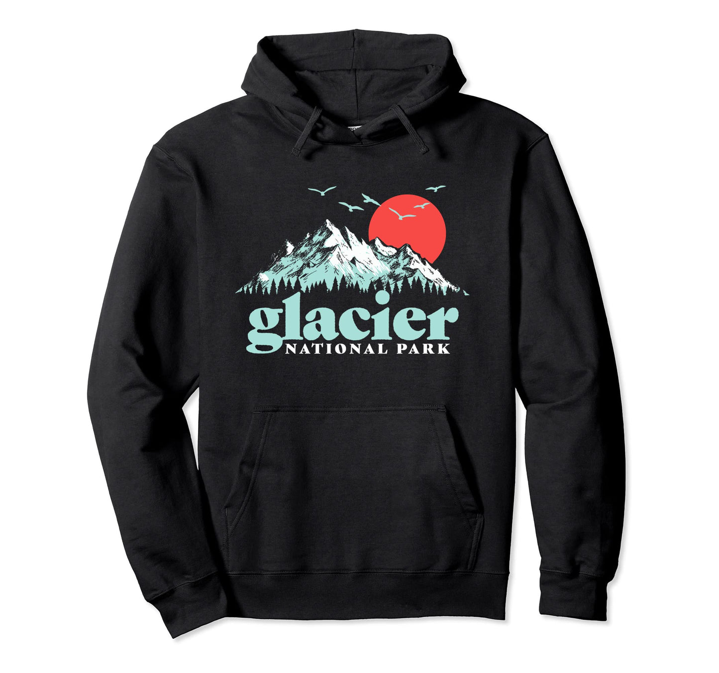 Glacier National Park 80S Mountains Hoodie - Streetwear Style for Adults
