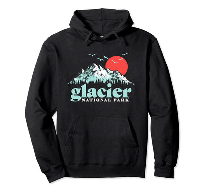 Glacier National Park 80S Mountains Hoodie - Streetwear Style for Adults