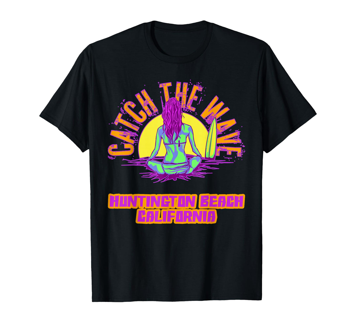 Huntington Beach California Surfing T-Shirt - Graphic Print Men Women