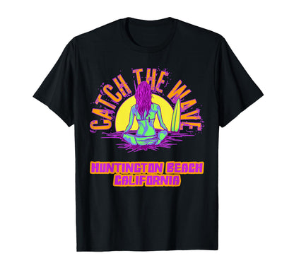 Huntington Beach California Surfing T-Shirt - Graphic Print Men Women