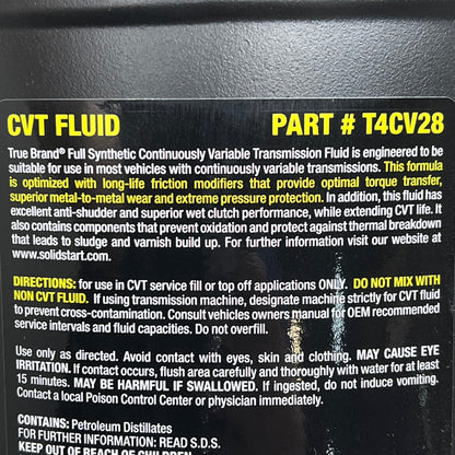 TRUE BRAND Fully Synthetic Premium CVT Fluid w/ Extreme Protection 1 Gal T4CV28