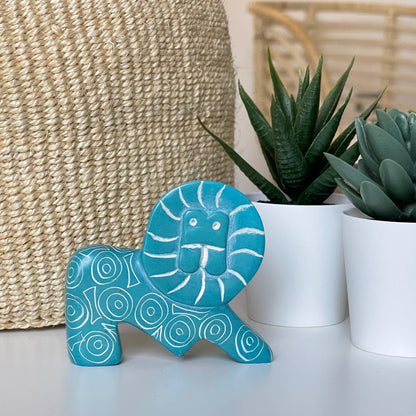 Fuchsia Soapstone Lion