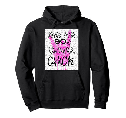 Bad Ass 90S Grunge Chick Hoodie - Novelty Apparel for Adults