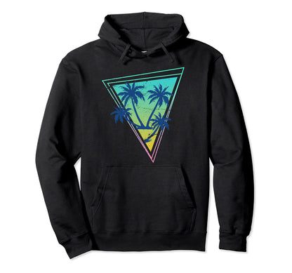 Tropical 80S Art Palm Trees 90S Aesthetic Hoodie - Custom Art Print Unisex