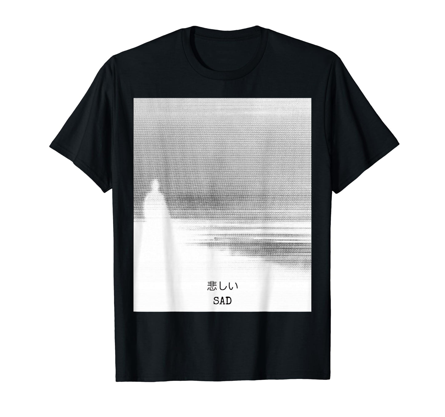 Sad Vaporwave Aesthetic Japanese Kanji T-Shirt - Graphic Print for Adults