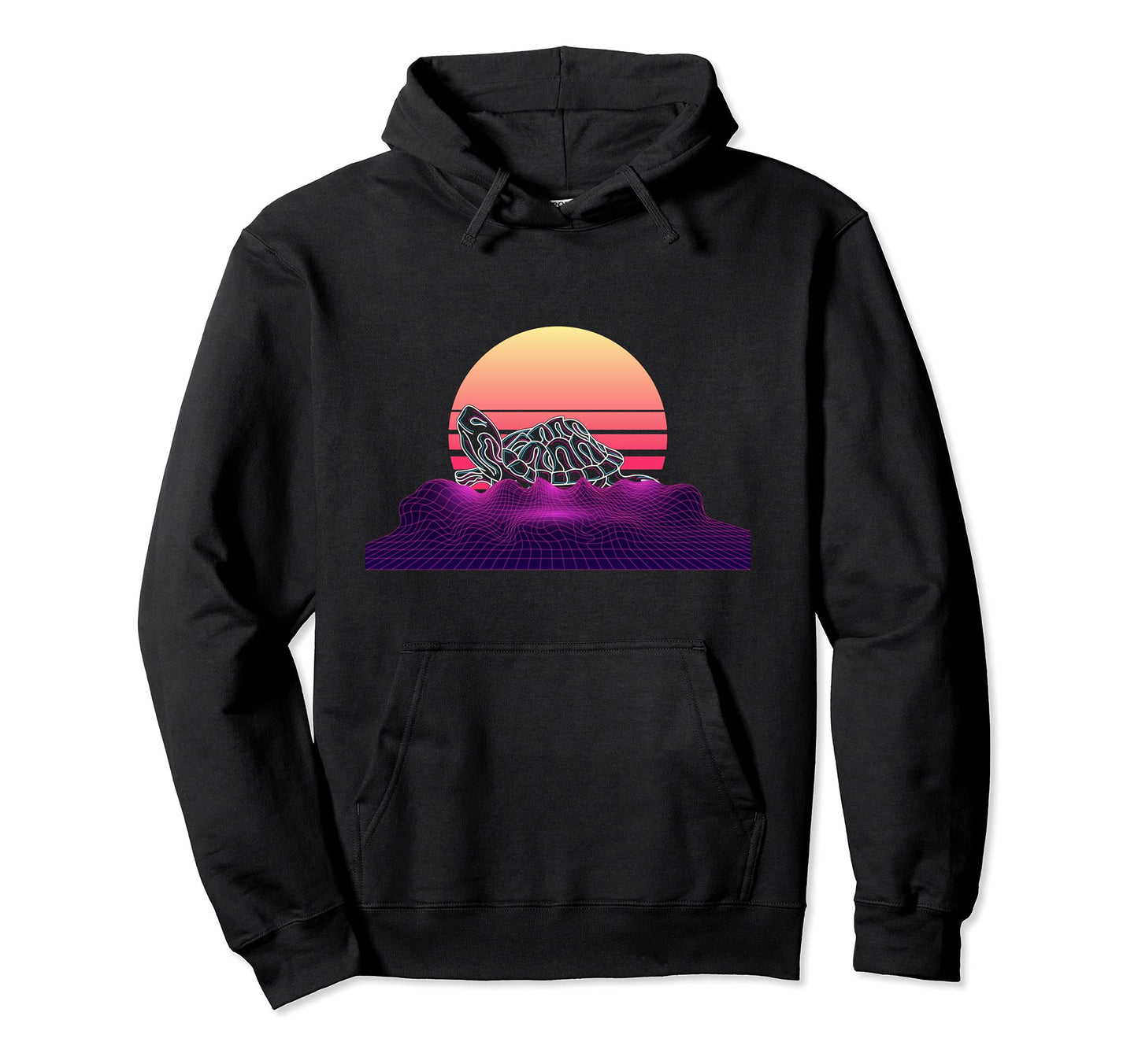 Vaporwave Aesthetic Ocean Animal Hoodie - Custom Art Print Men Women