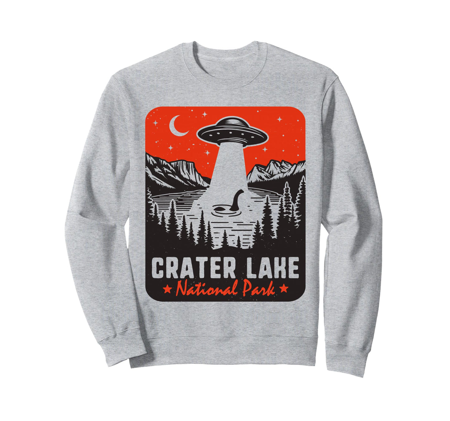 Crater Lake National Park Ufo Loch Sweatshirt - Novelty Apparel Unisex