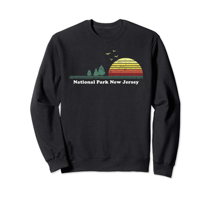National Park New Jersey Sunset Sweatshirt - Unique Graphic Men Women