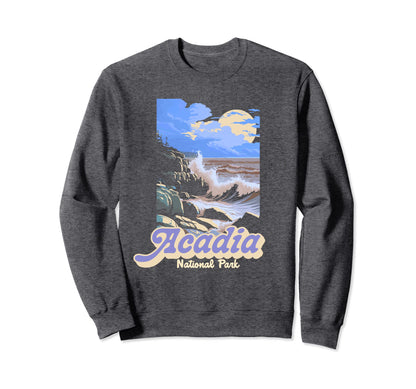 Acadia National Park Souvenir Maine Sweatshirt - Custom Art Print Unisex