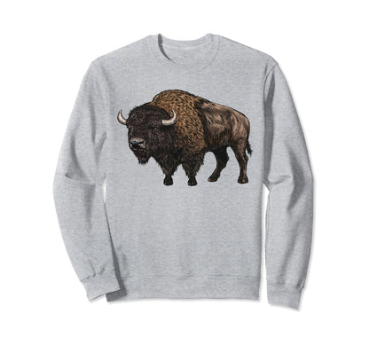 American Bison Silhouette National Sweatshirt - Aesthetic Graphic Unisex